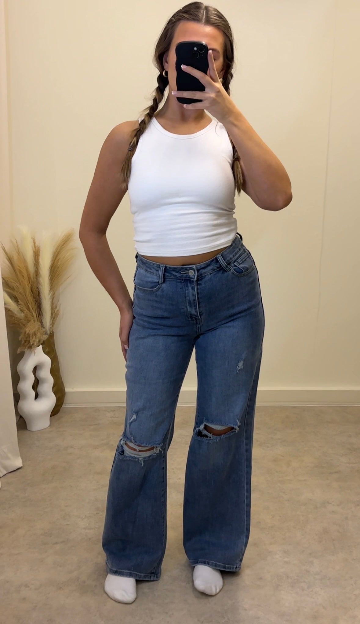 STRETCH straight leg dad jeans