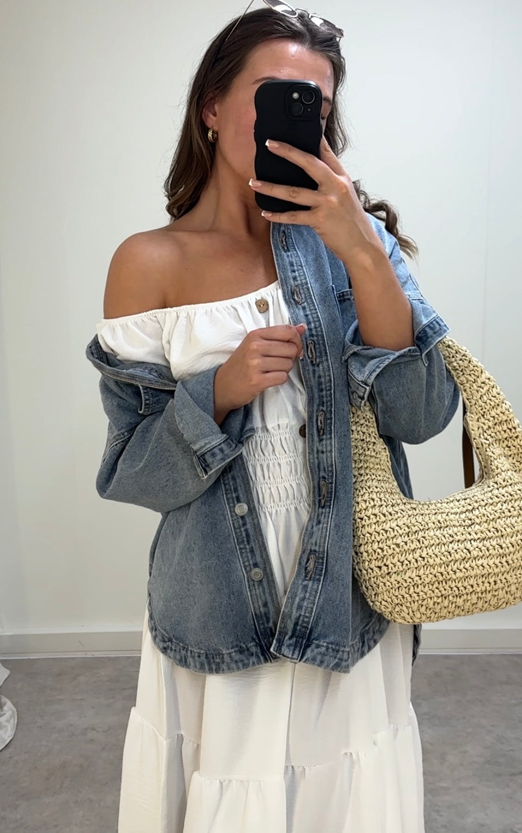 Oversized Pure Cotton Denim Shacket