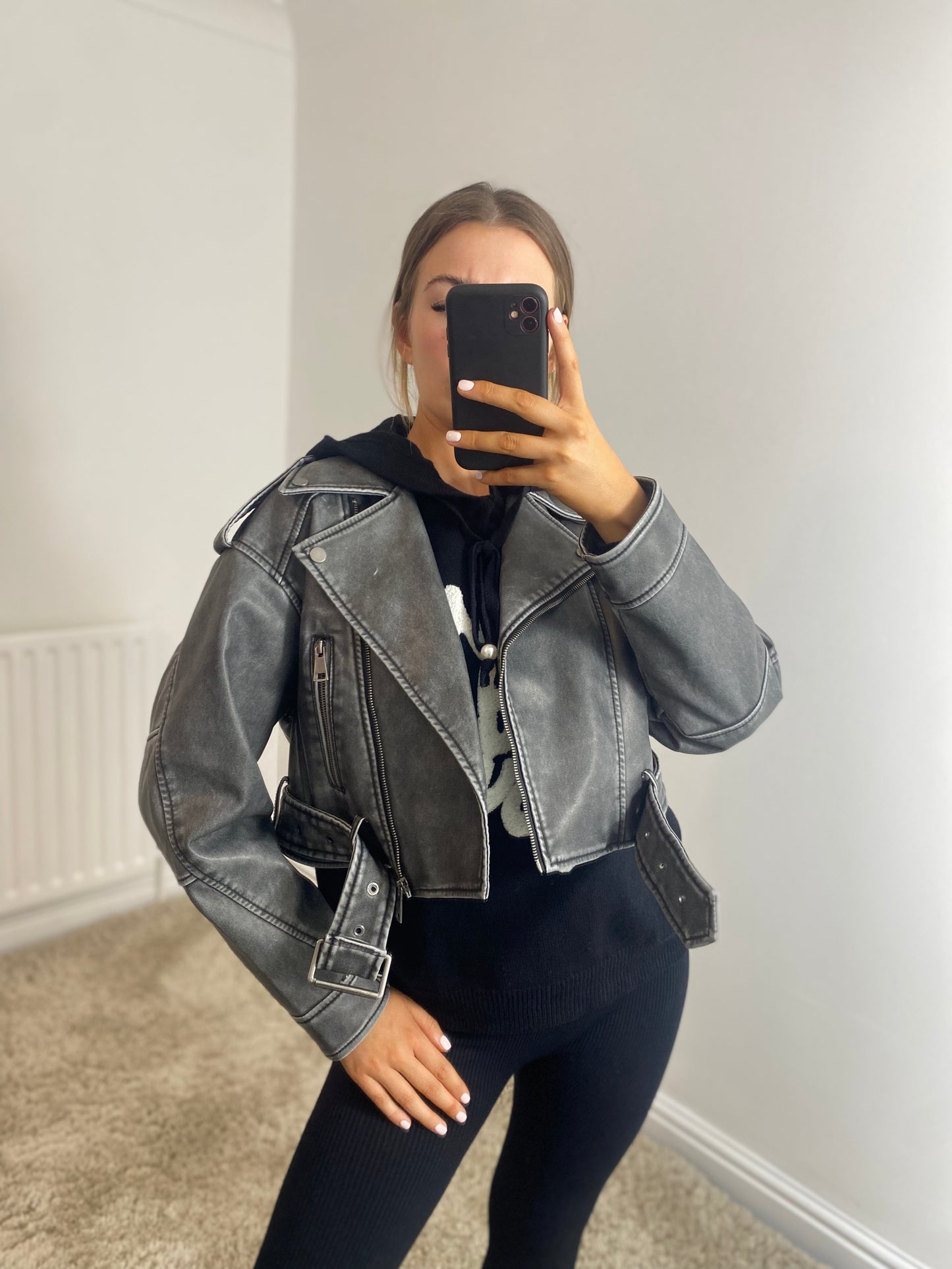 EDGE cropped biker jacket