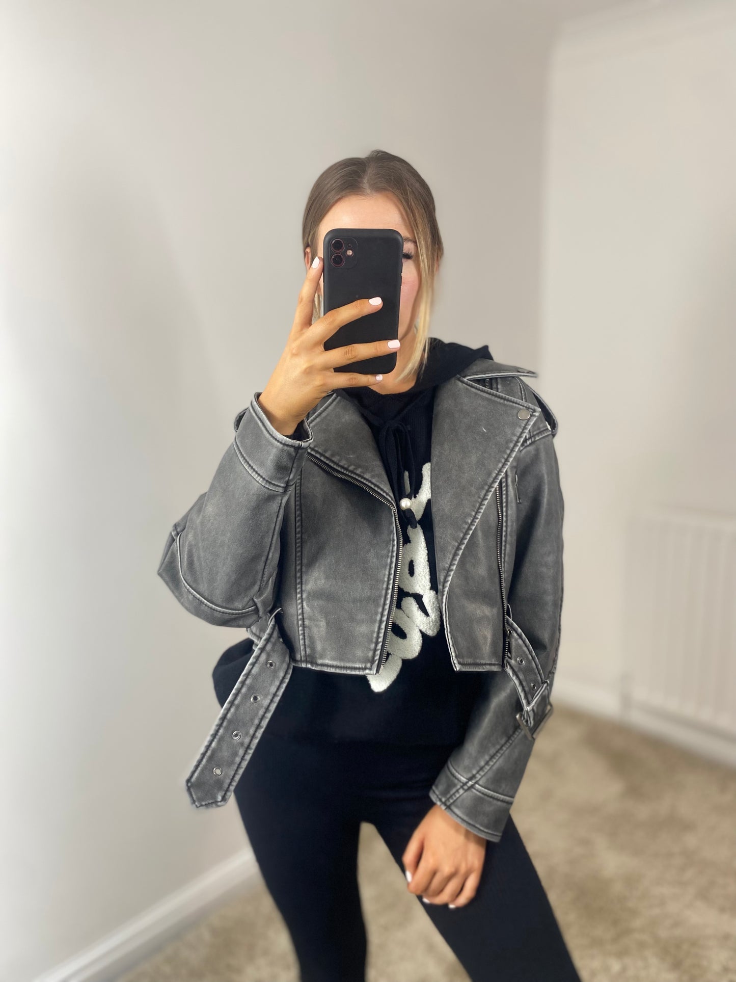 EDGE cropped biker jacket