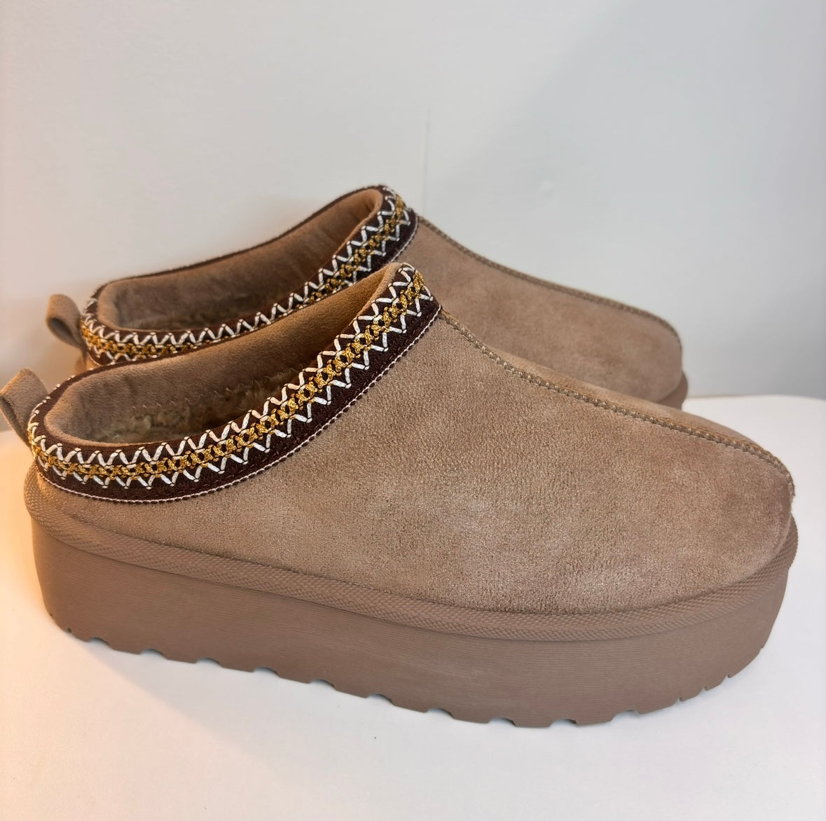 TASMIN chunky fur-lined outdoor winter slipper shoes