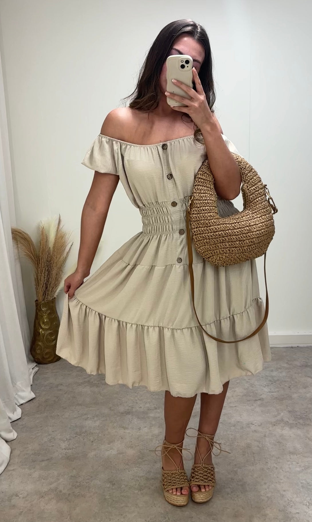 BLOOM midi smock dress (UK 10-20)