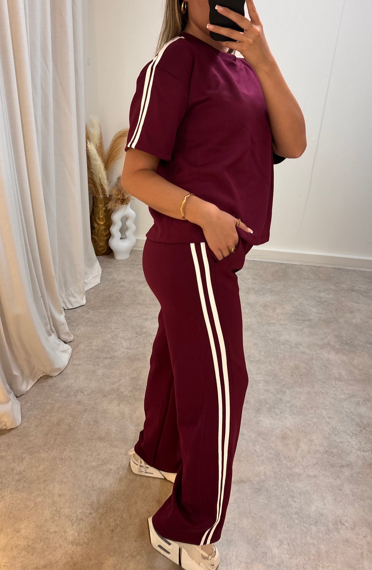 TWO STRIPE TRACK LOUNGEWEAR SET