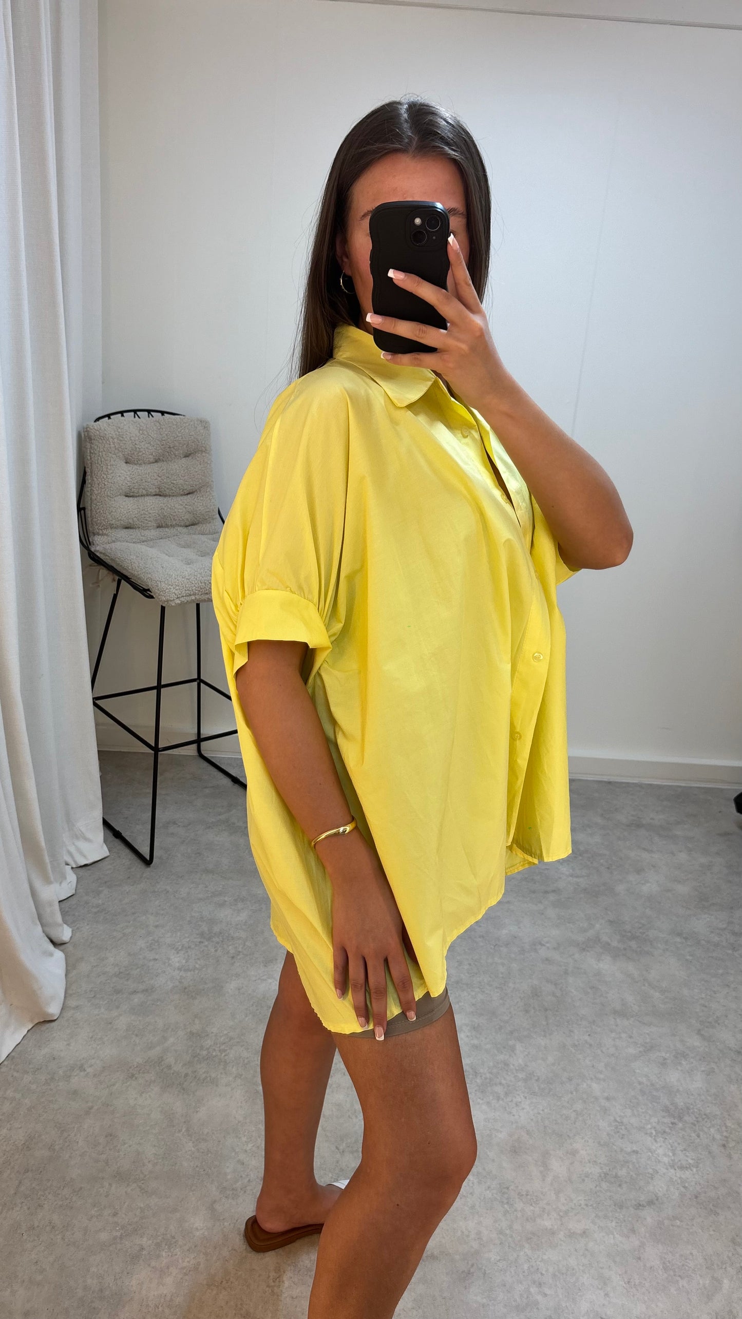 Cotton Oversized Lightweight Puffed Sleeve Shirt