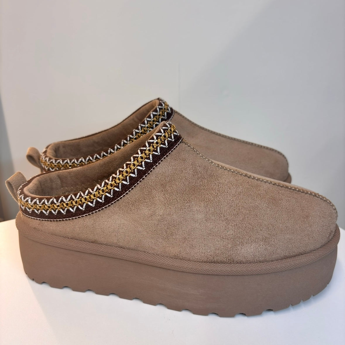 TASMIN chunky fur-lined outdoor winter slipper shoes
