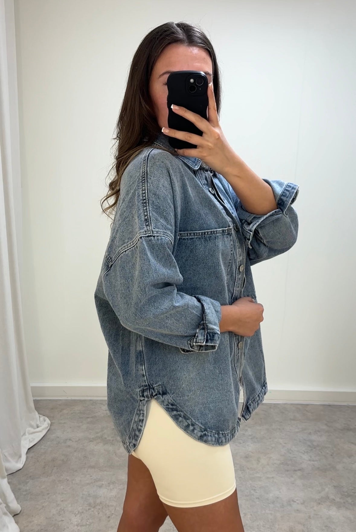 Oversized Pure Cotton Denim Shacket
