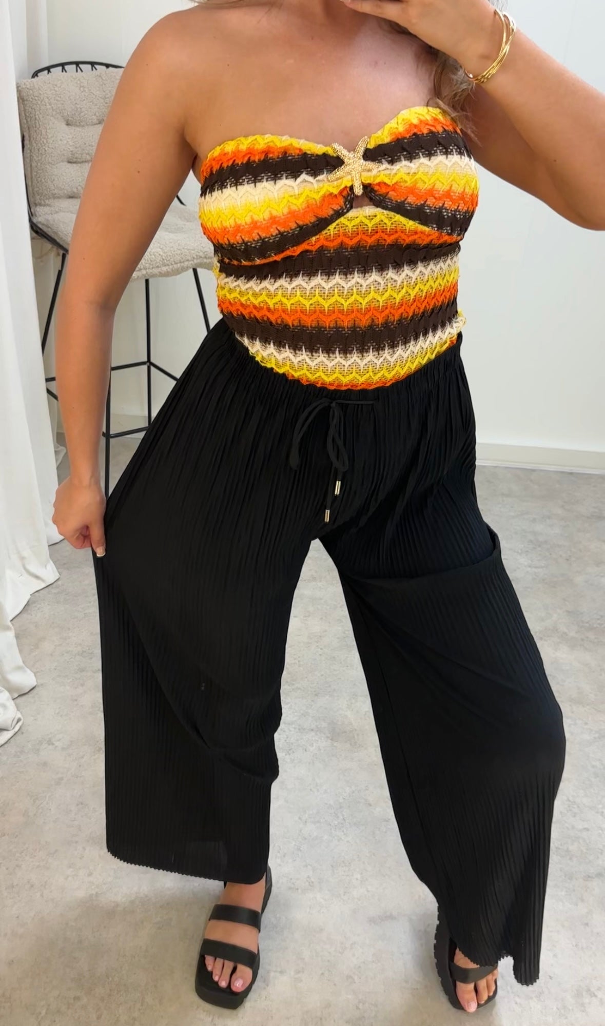 Pleated Summer Trousers in black (UK 6-20)