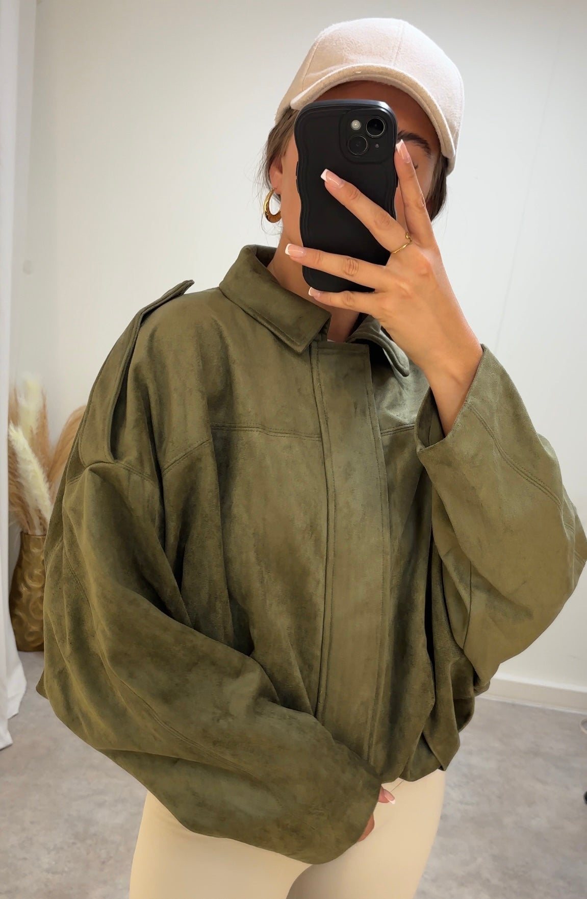 SUEDE-TOUCH BOMBER JACKET