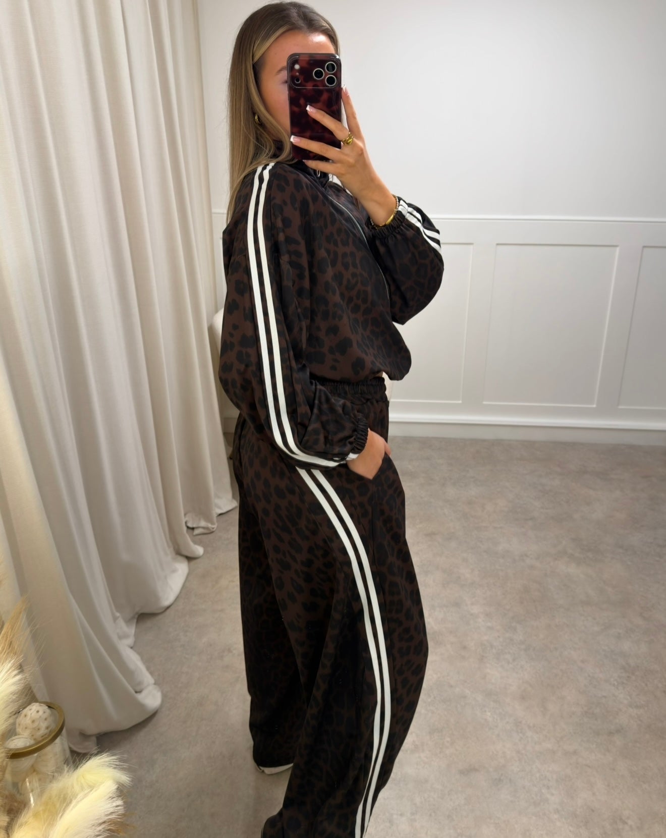 Leopard Print Pants - Stripe Toggle Hem- Tracksuit JACKETS SOLD SEPARATELY