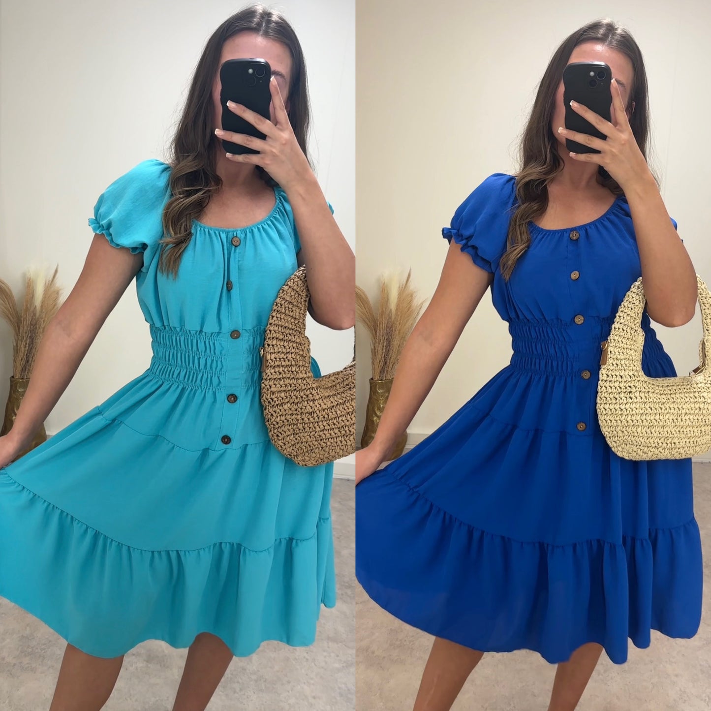 BLOOM midi smock dress (UK 10-20)