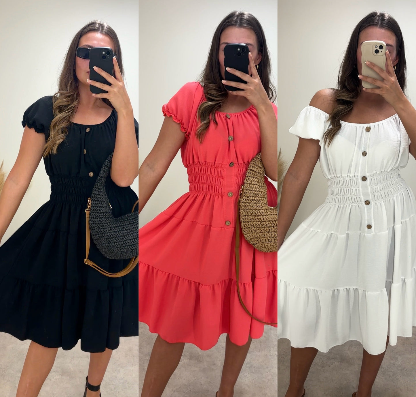 BLOOM midi smock dress (UK 10-20)