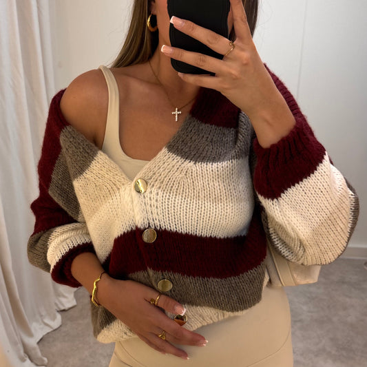 Striped Knit Cardigan