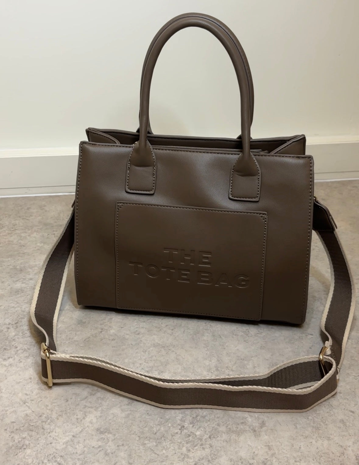 MINIMALIST tote bag in taupe