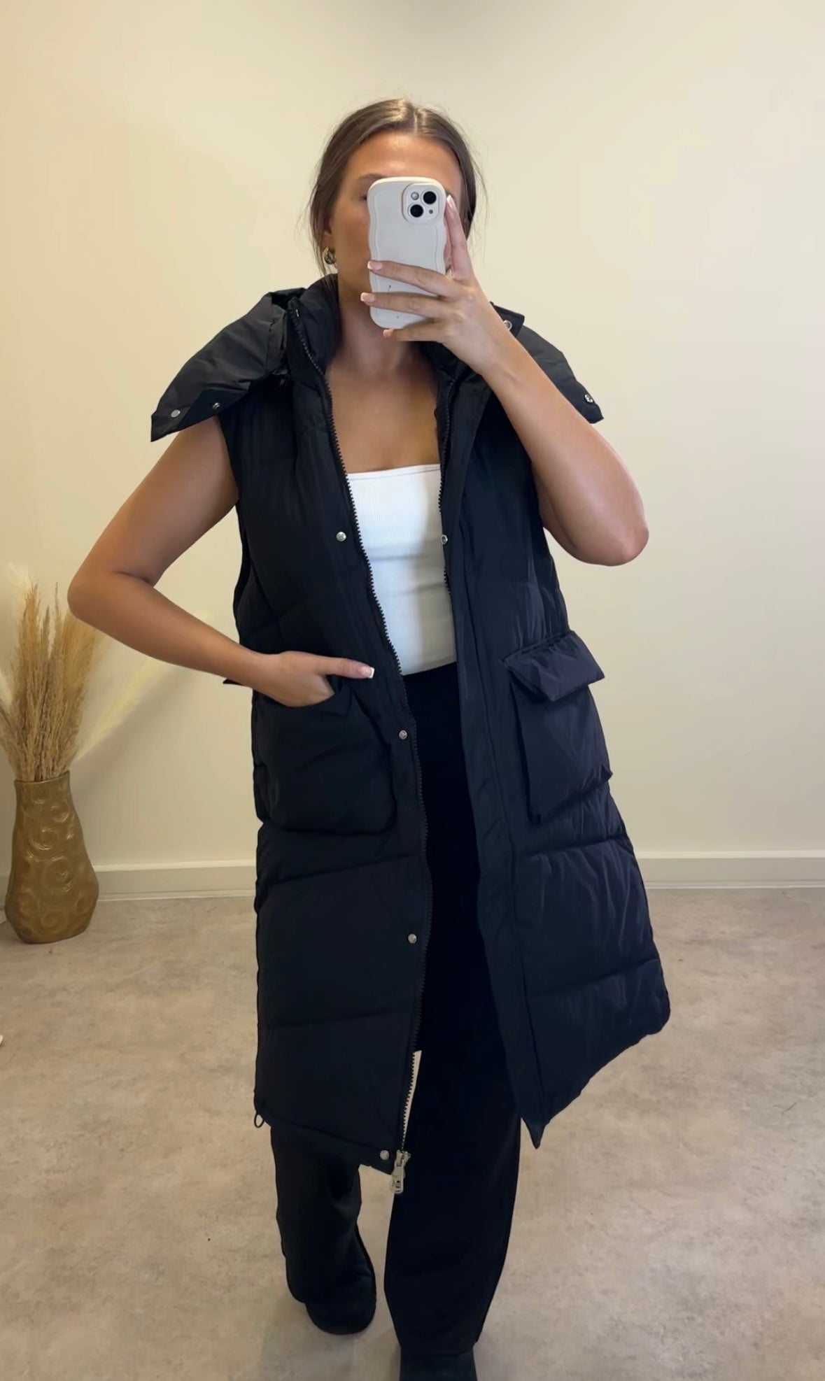 JADE longline puffer gilet