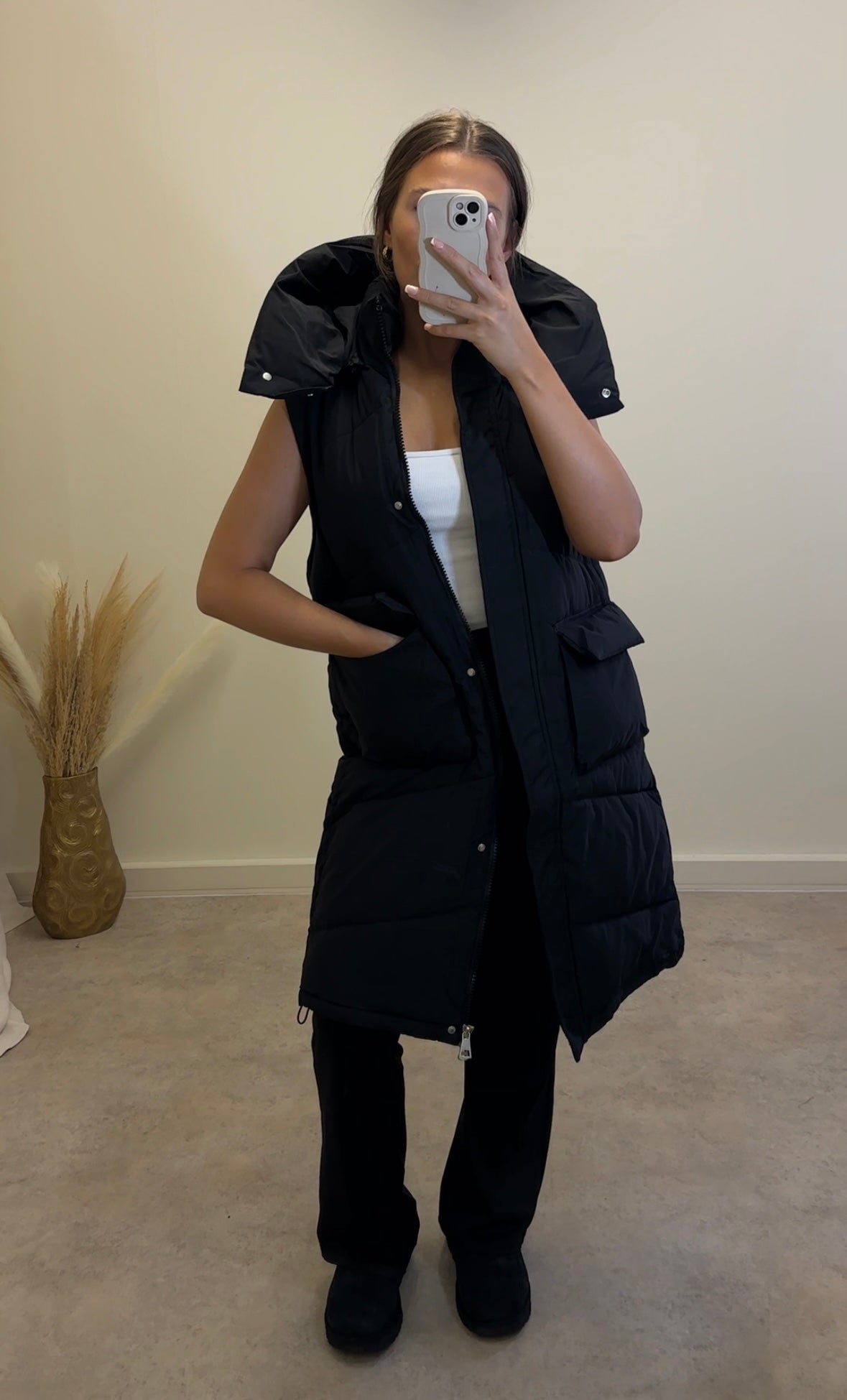 JADE longline puffer gilet
