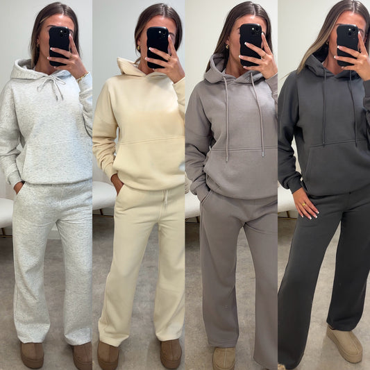 Hoodie Tracksuit Set Fleece Lined