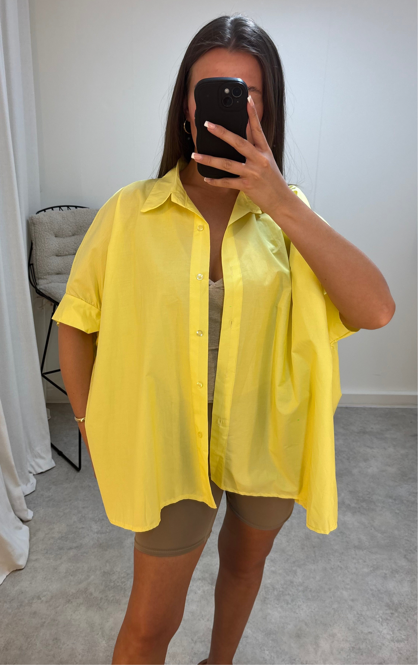 Cotton Oversized Lightweight Puffed Sleeve Shirt