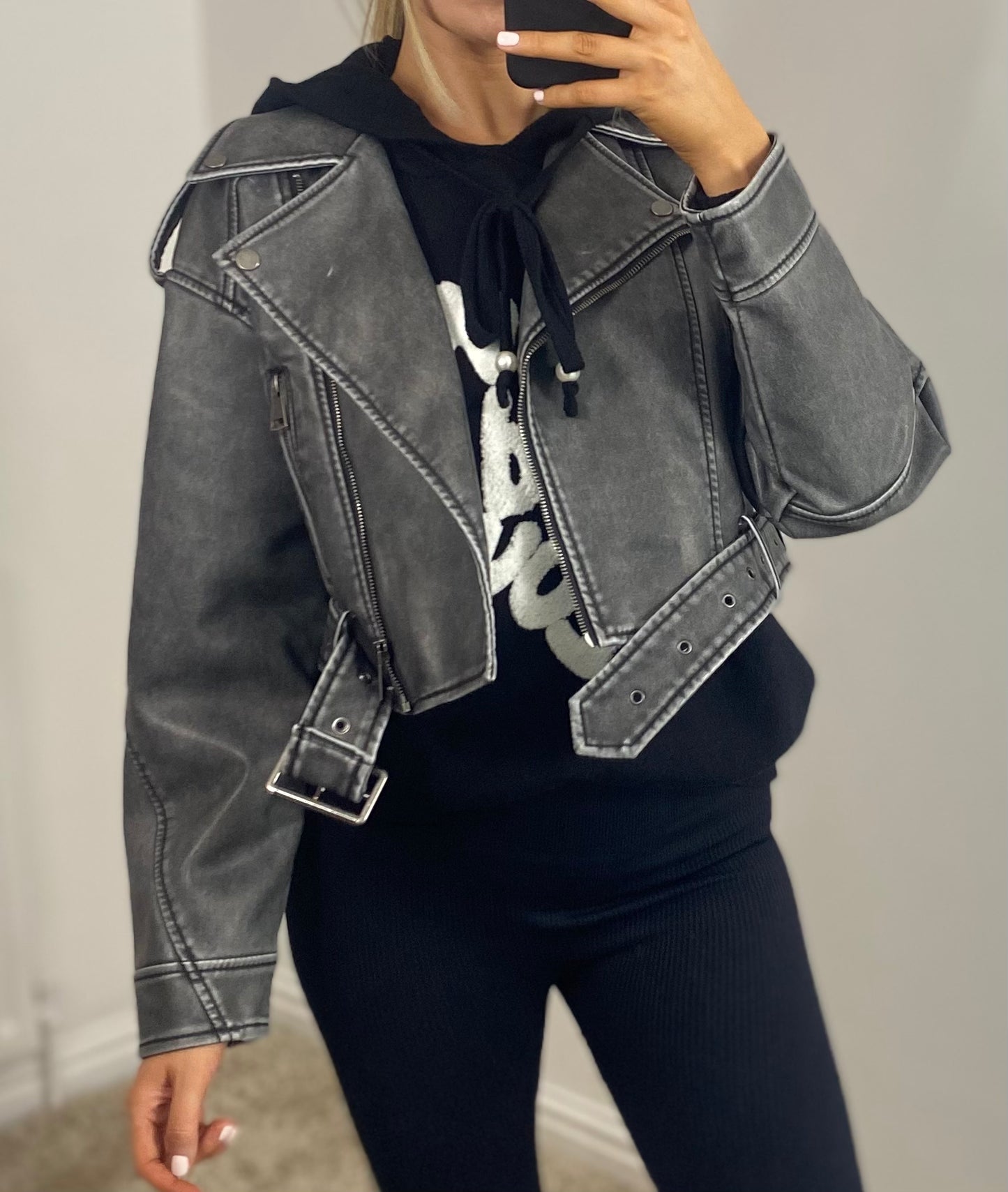 EDGE cropped biker jacket