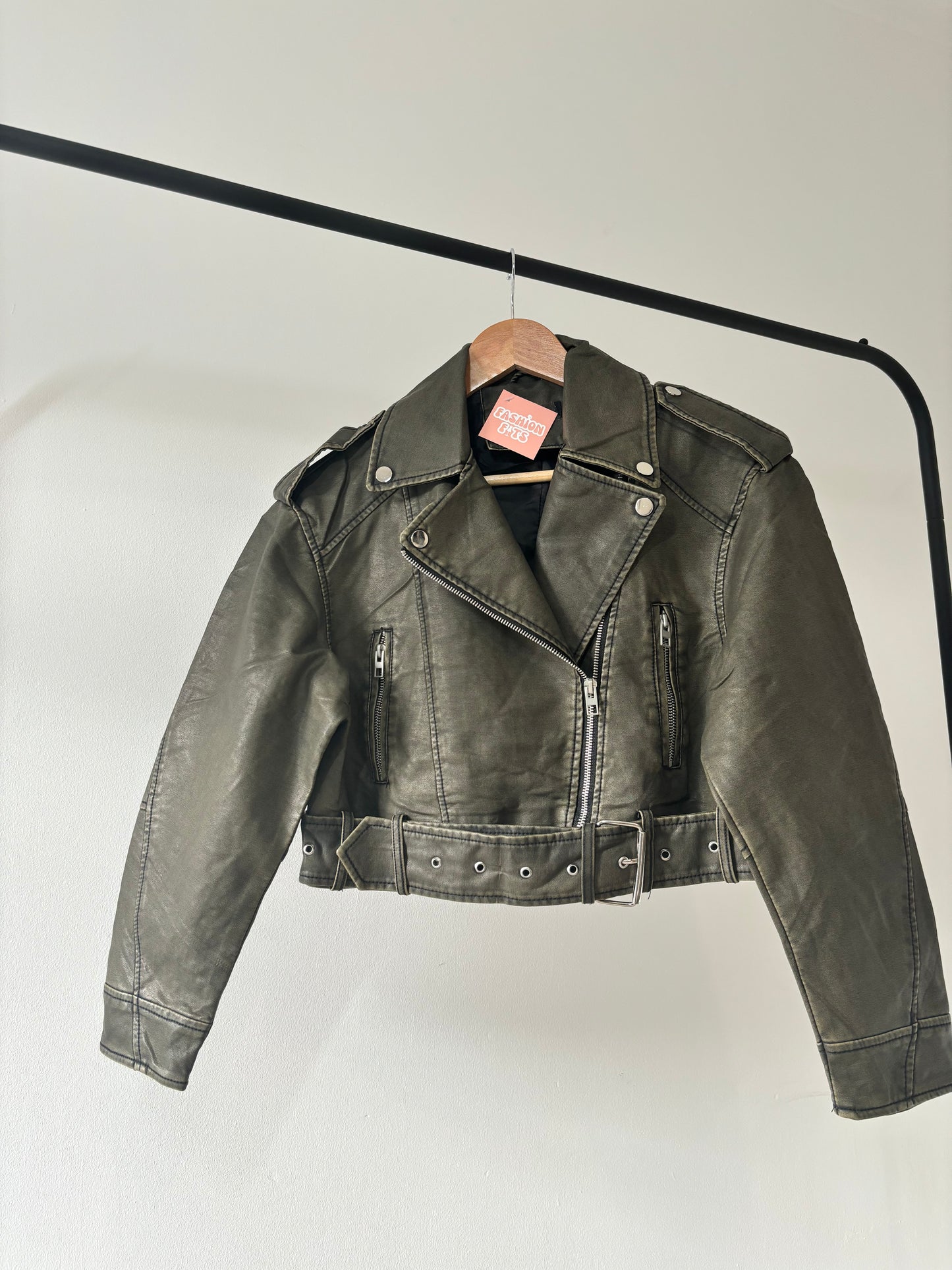 EDGE cropped biker jacket