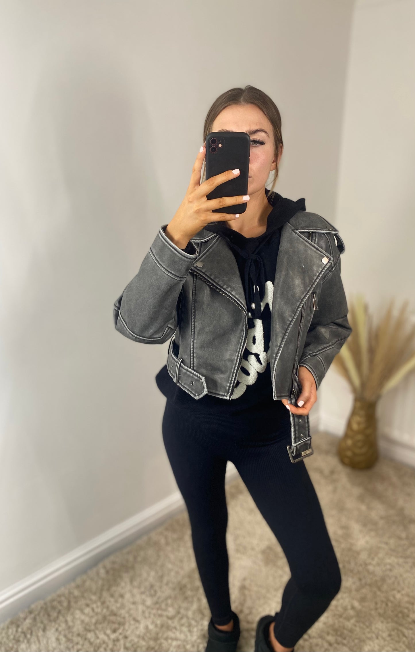 EDGE cropped biker jacket