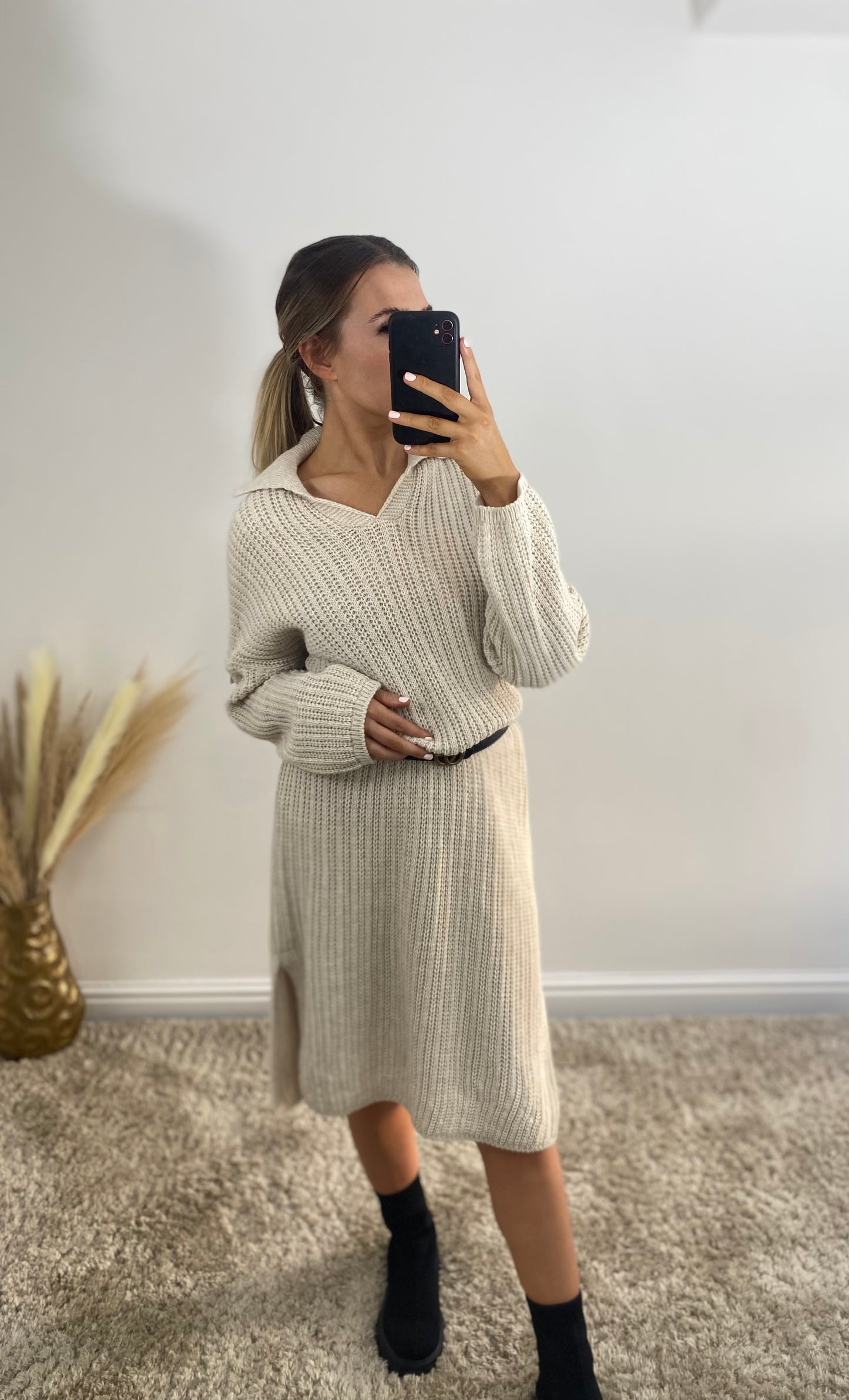 COZY midi knit dress