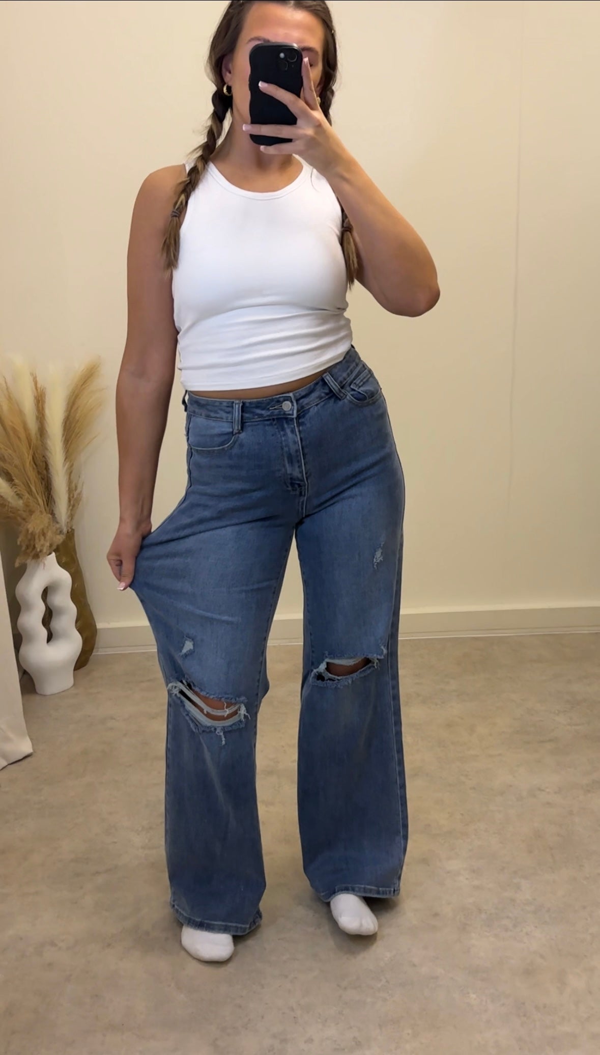 STRETCH straight leg dad jeans