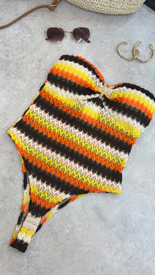 MOANA sunset bodysuit with starfish detail