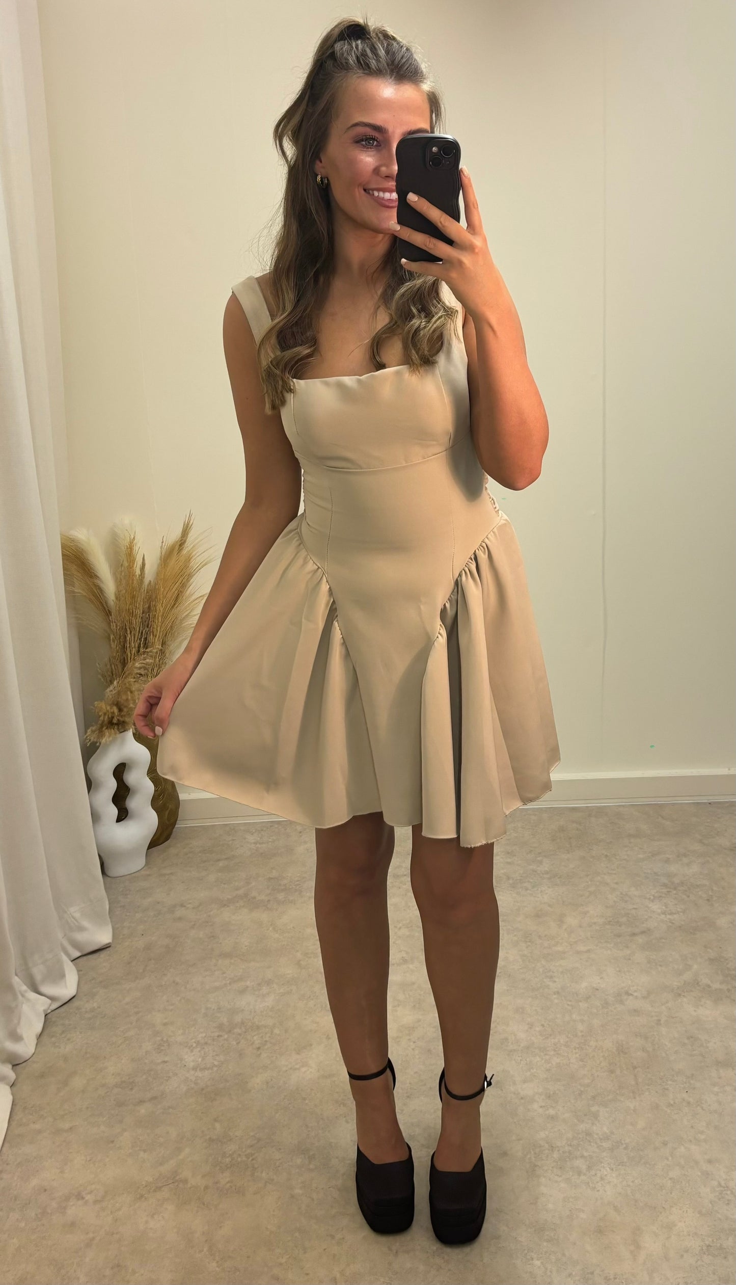 BOW backless skater dress