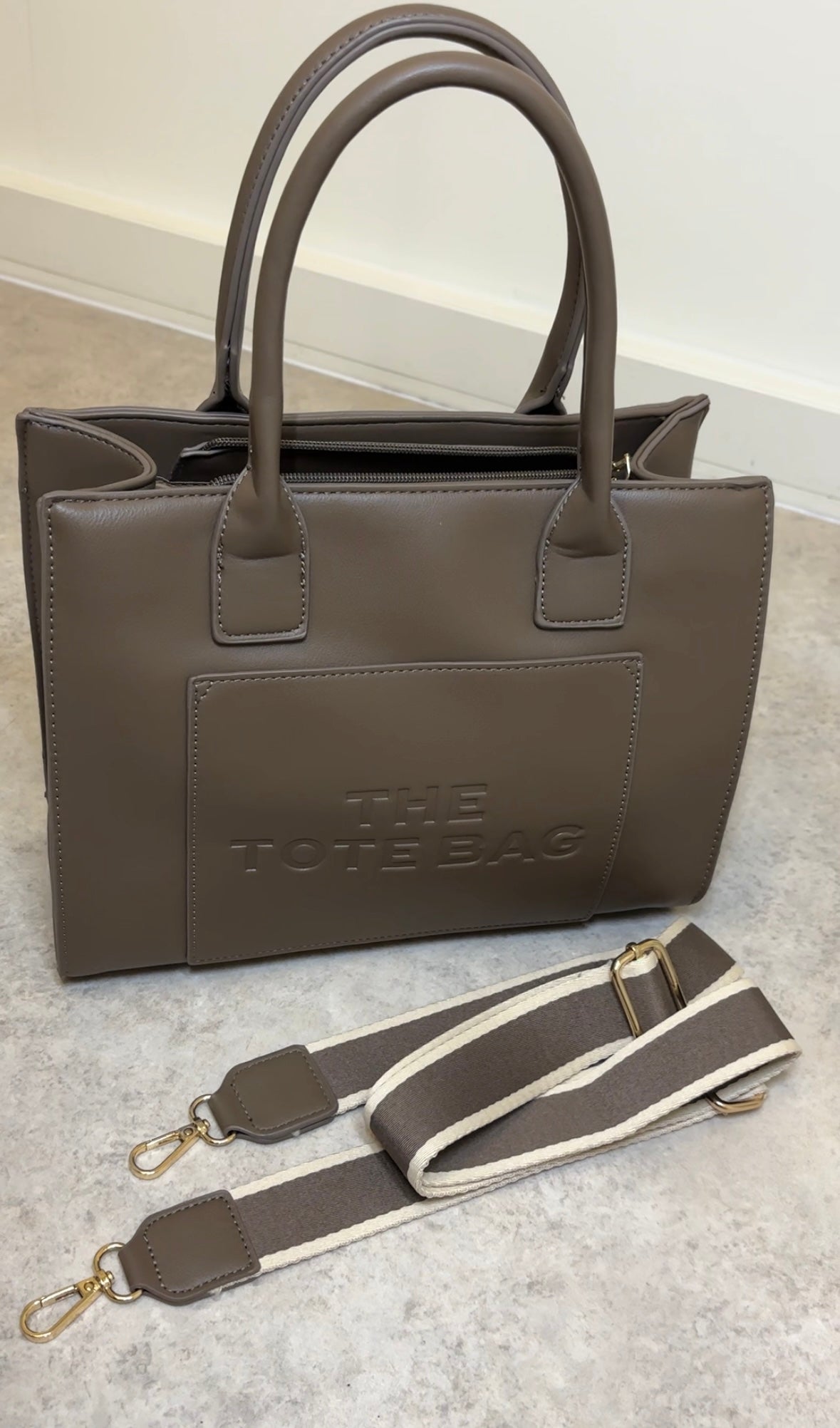 MINIMALIST tote bag in taupe