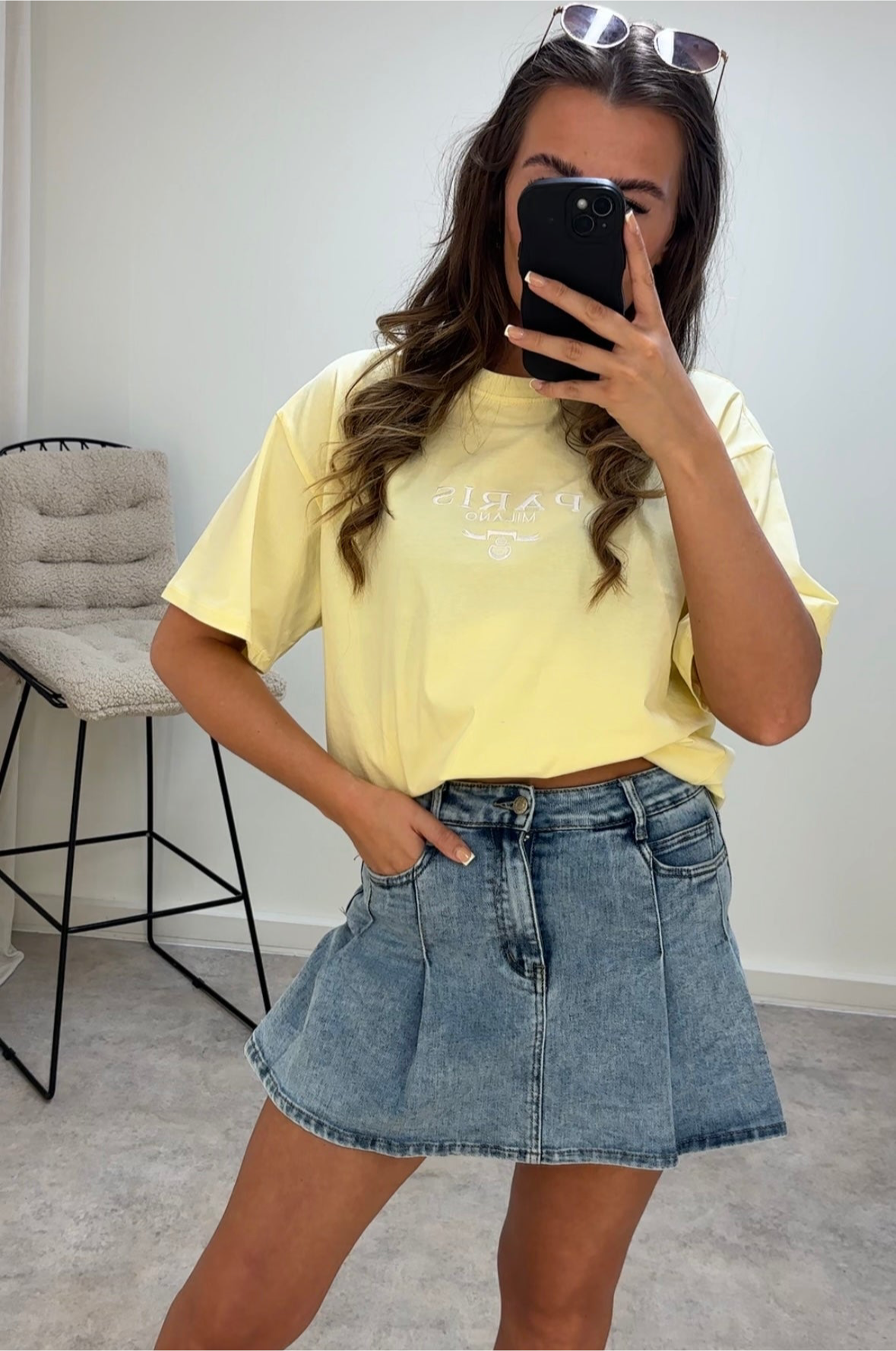 Pleated Denim Skirt/Skort— SIZE UP RECOMMENDED