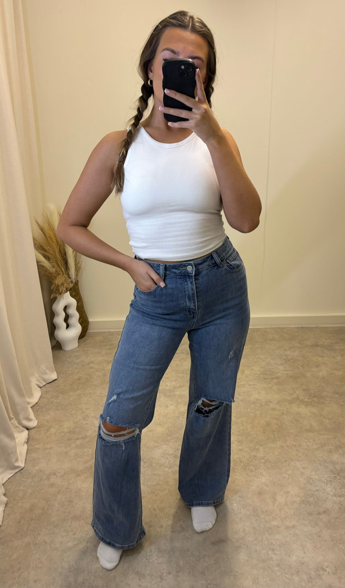 STRETCH straight leg dad jeans