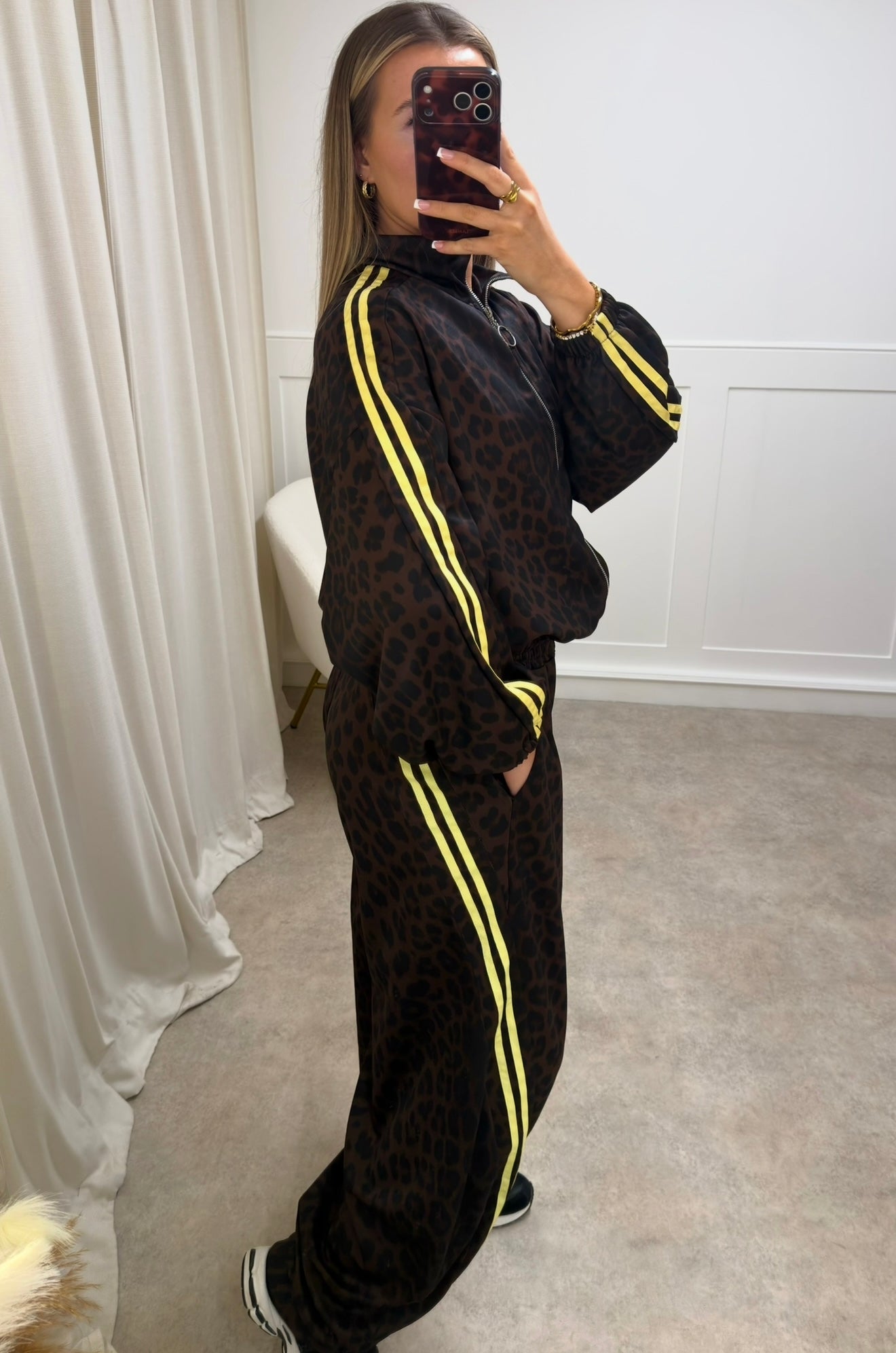 Leopard Print Pants  - Stripe Toggle Hem- Tracksuit JACKETS SOLD SEPARATELY