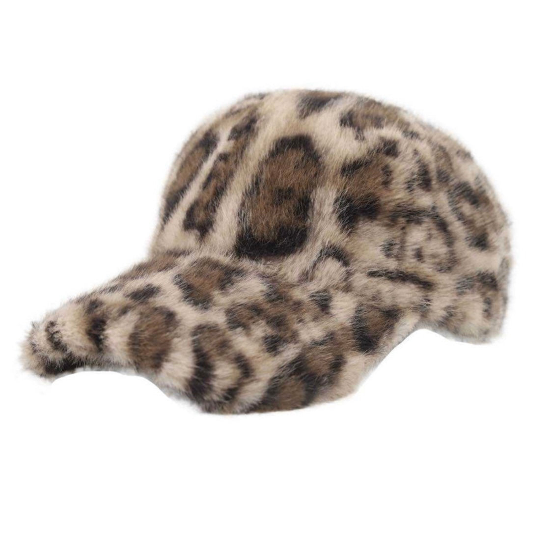 Faux Fur Leopard Print Cap