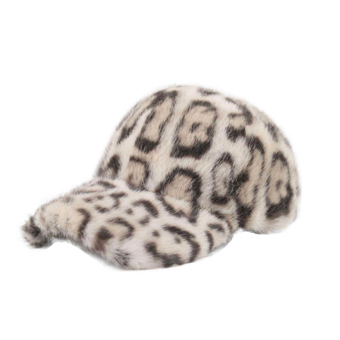 Faux Fur Leopard Print Cap