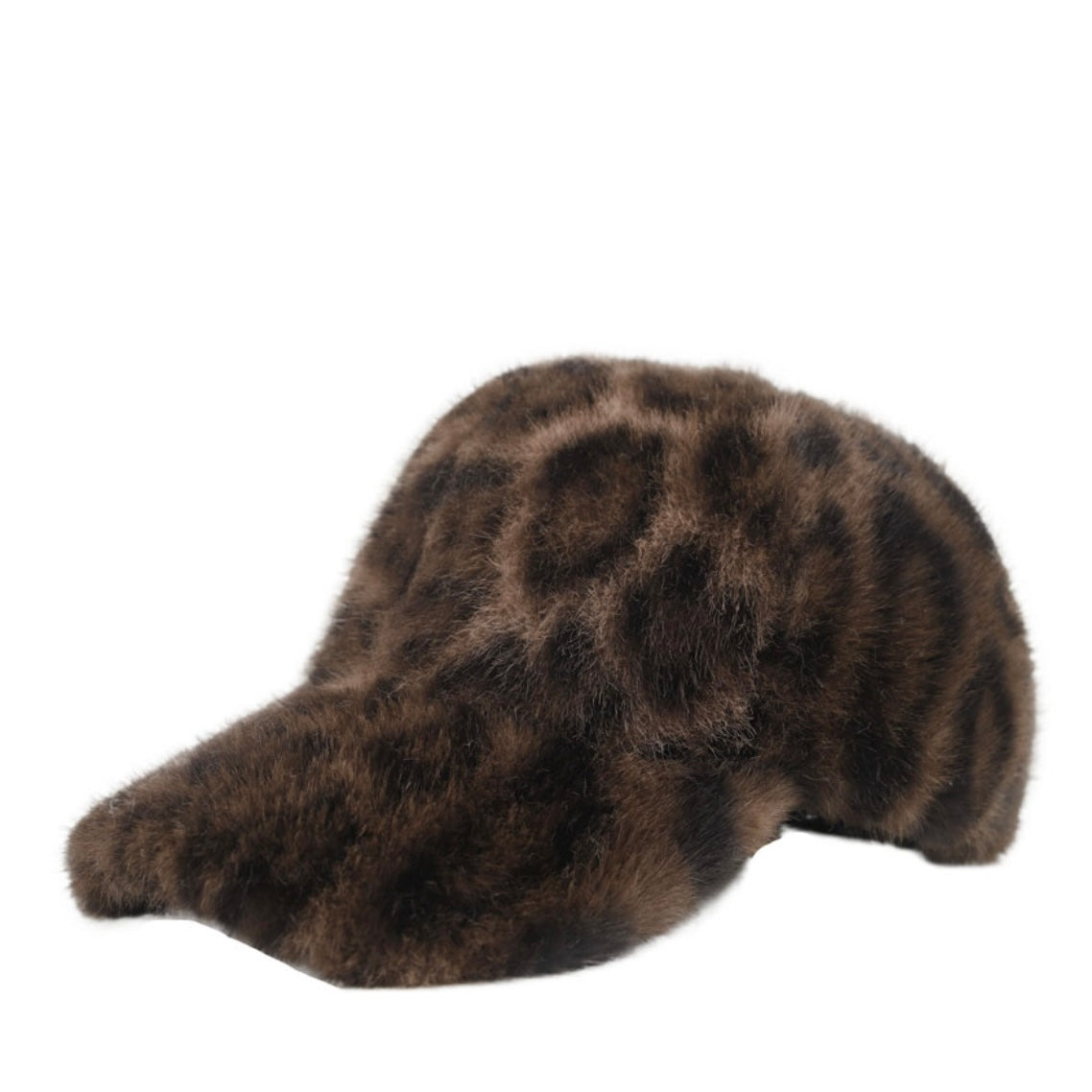 Faux Fur Leopard Print Cap