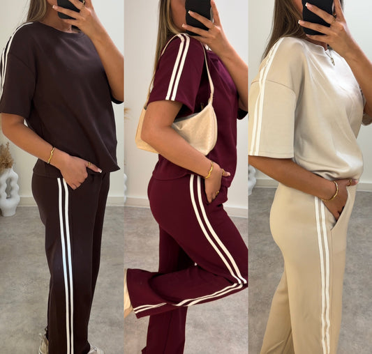 TWO STRIPE TRACK LOUNGEWEAR SET