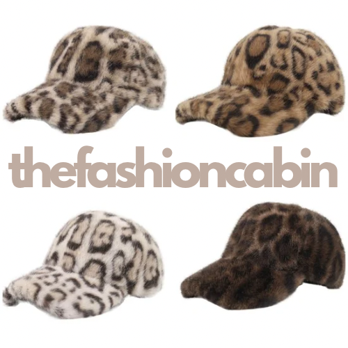 Faux Fur Leopard Print Cap