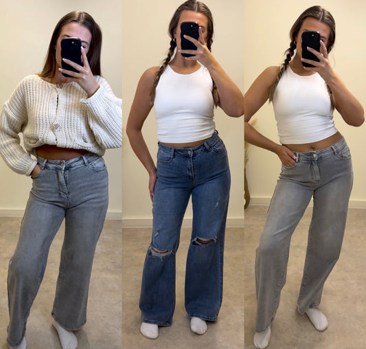 STRETCH straight leg dad jeans