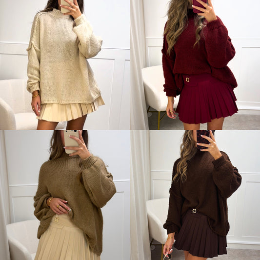 Oversized Soft Knit High Neck Jumper