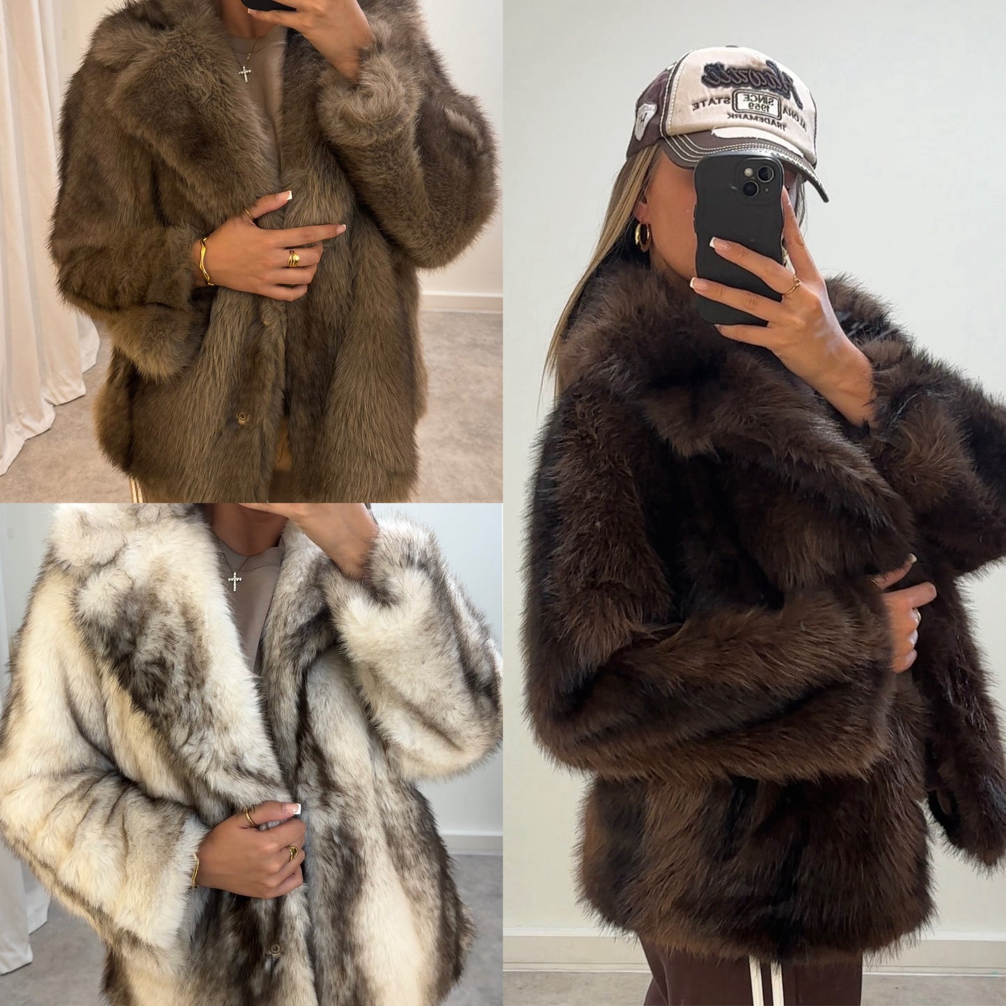 FAUX FUR TWO-TONE COAT The Fashion Cabin Autumn Winter Collection