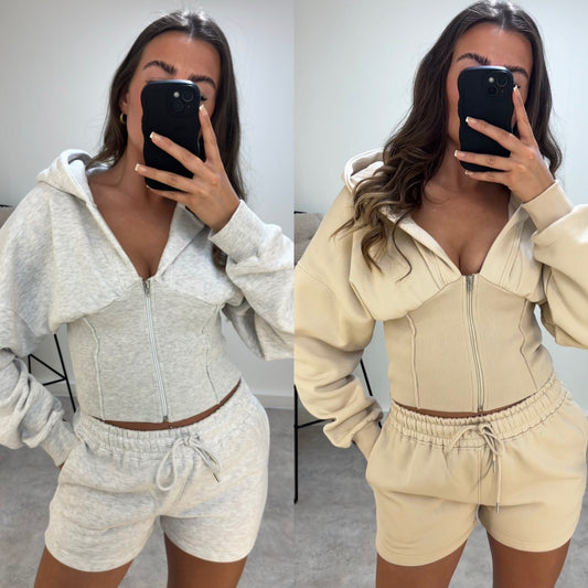 The AIRPORT Corset Set- Shorts & Jacket Two Piece Tracksuit