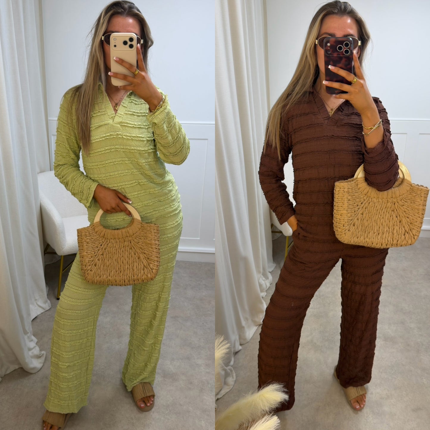 Textured Shirt Summer Set
